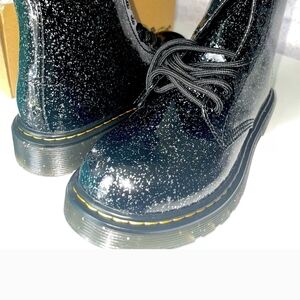 Dr. Martens Kids Black Glitter Boots
